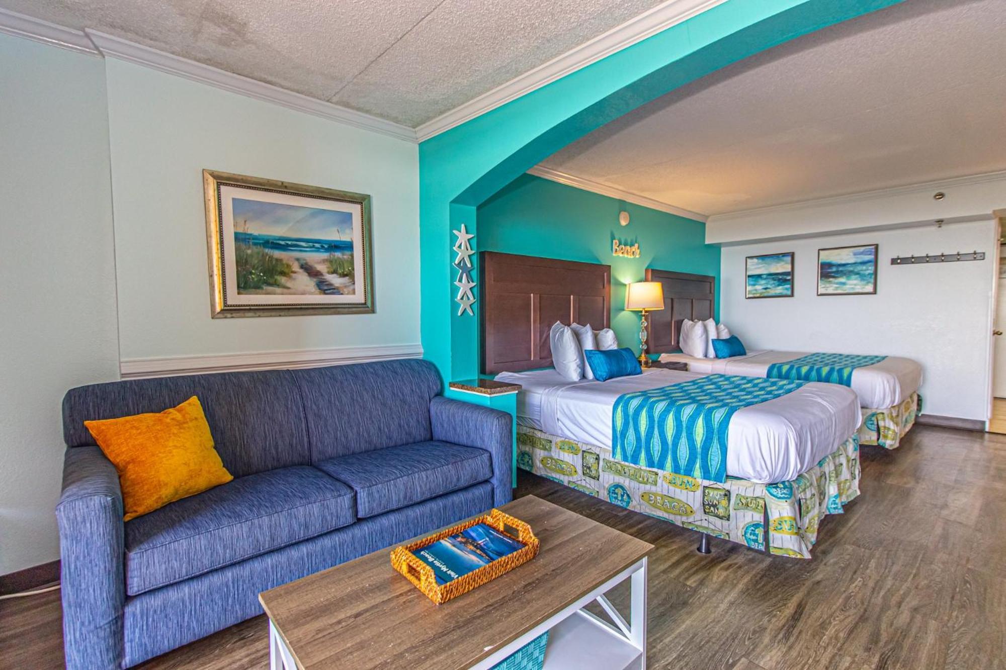 Oversized Ocean View Queen Suite With Beautiful Fireplace And Accents - Sleeps 4 Guests! 默特尔比奇 客房 照片